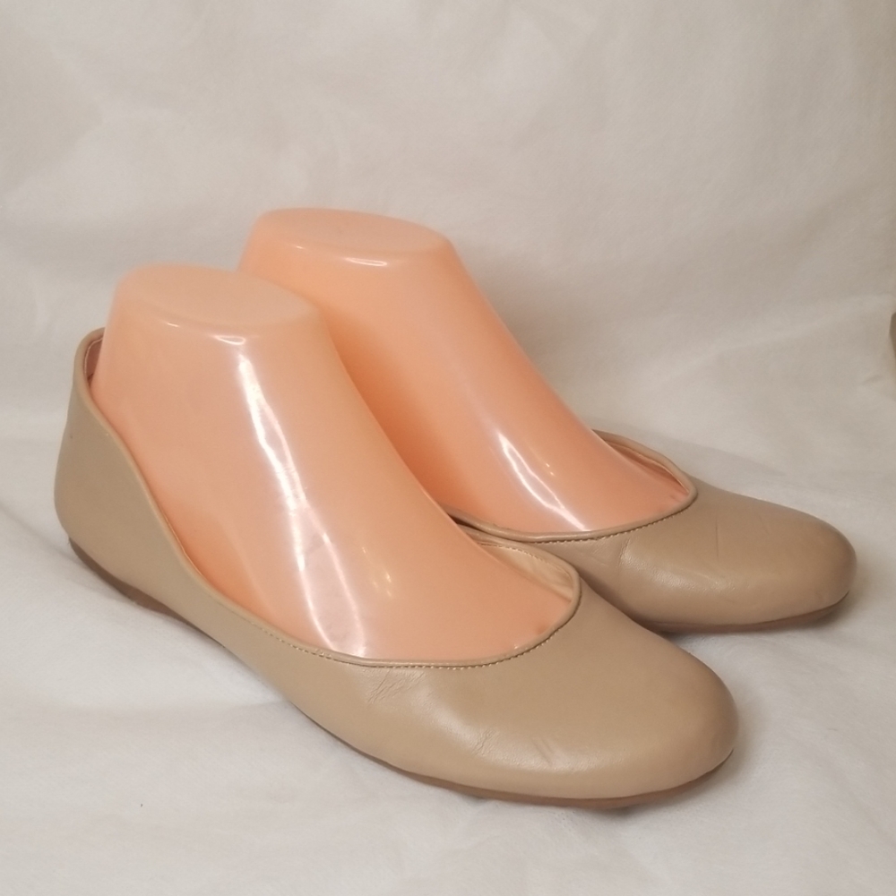 NINE WEST NW7FACINATE TAN SLIP-ON BALLET FLATS 7.5